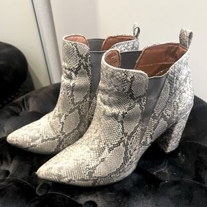 Snake skin booties